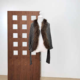 貂子毛大毛领 美利奴羊毛 慵懒设计高级感小众不撞款复古加厚