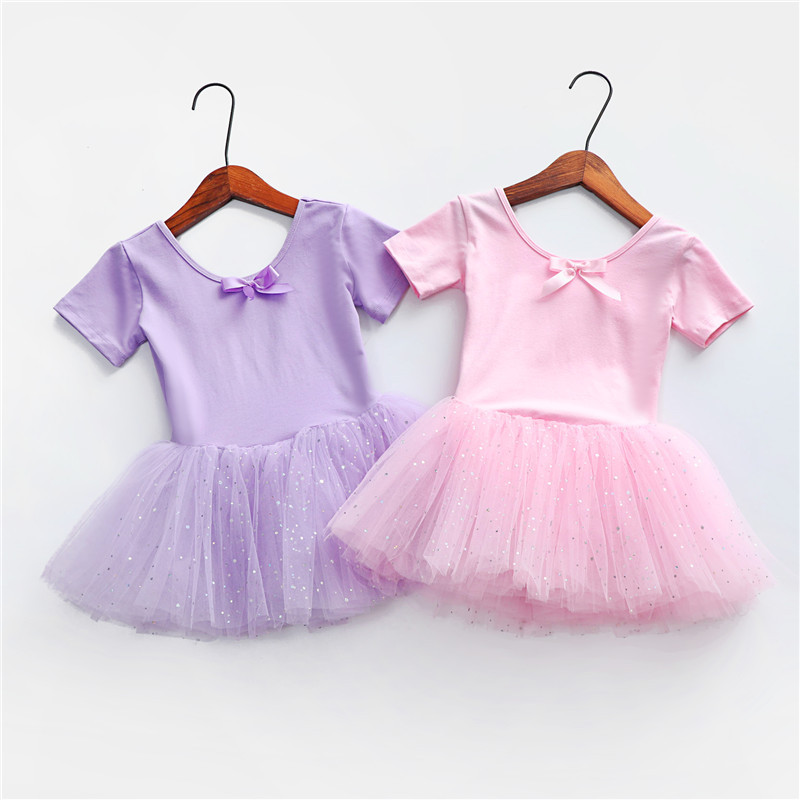 Children's Dance Clothing, Girls' Tutu, Short-Sleeved Practice Clothing, Toddler Dance Skirt, Chinese Dance Performance Clothing, Body Suit