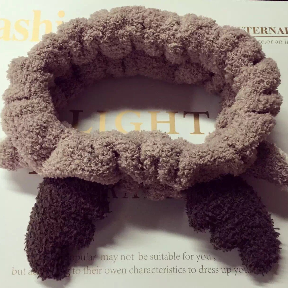 New style hairband with half-velvet side, soft and fluffy deer antler hair accessory, factory direct sales, solid color cute face wash headband.