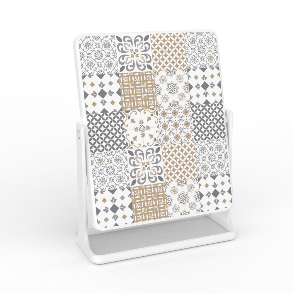 Espejo de maquillaje de impresión espejo vestidor de escritorio dormitorio en casa Nordic giratorio simple espejo cuadrado