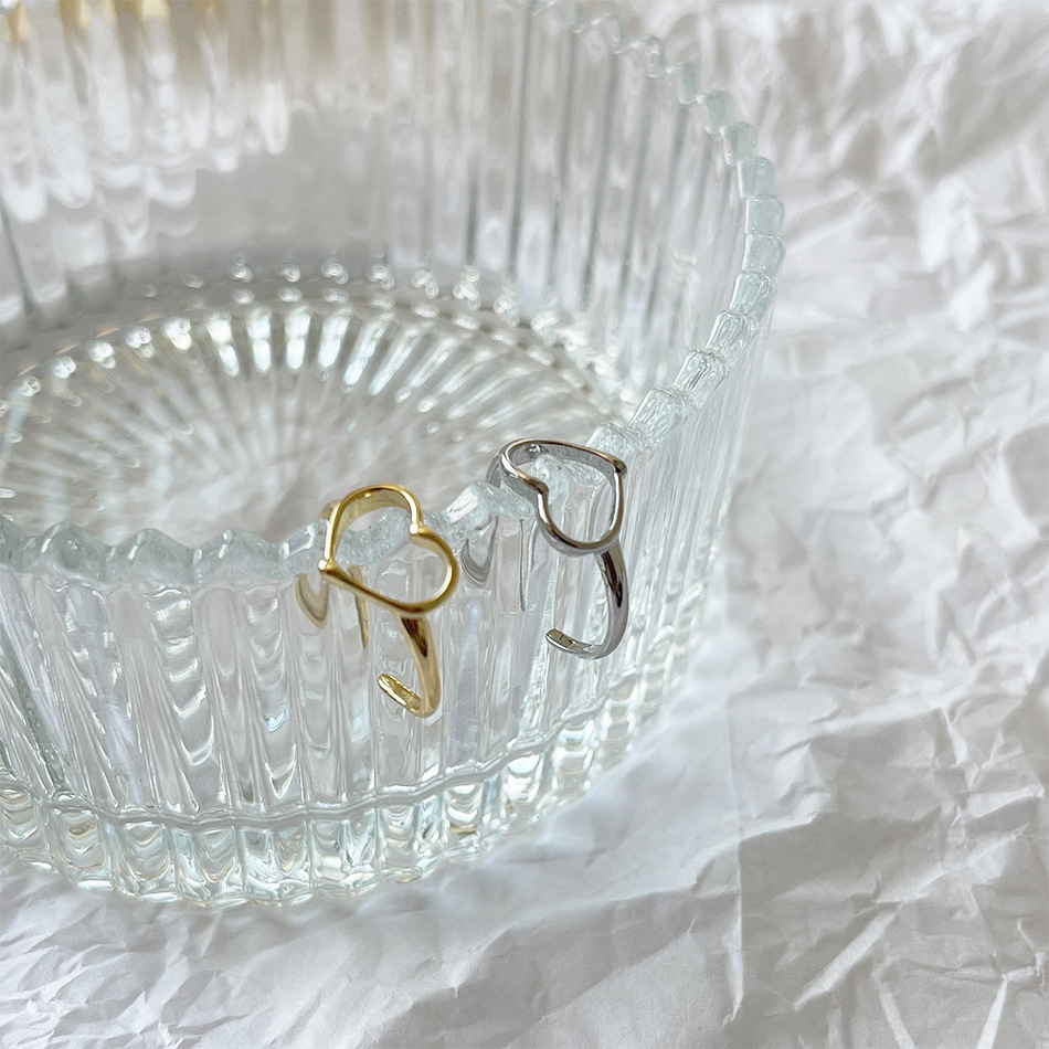 Simple Style Heart Shape Copper Rings 1 Piece