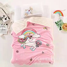童毯双层加厚云毯小毯子儿童婴幼儿抱被法兰绒毯子厂家直销代发