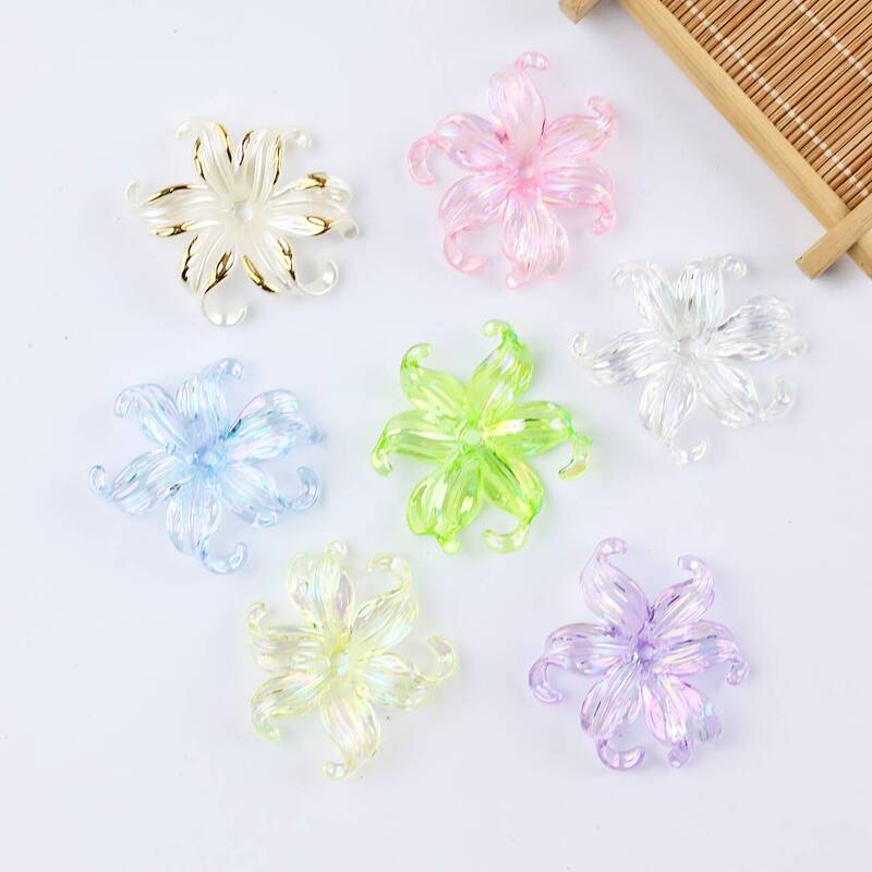 Iris monochrome flower accessories AB color clothing accessories hair accessories headdress decorations through hole six flower straight hair Iris monochrome flower accessories AB color clothing accessories hair accessories headdress decorations through hole six flower straight hair