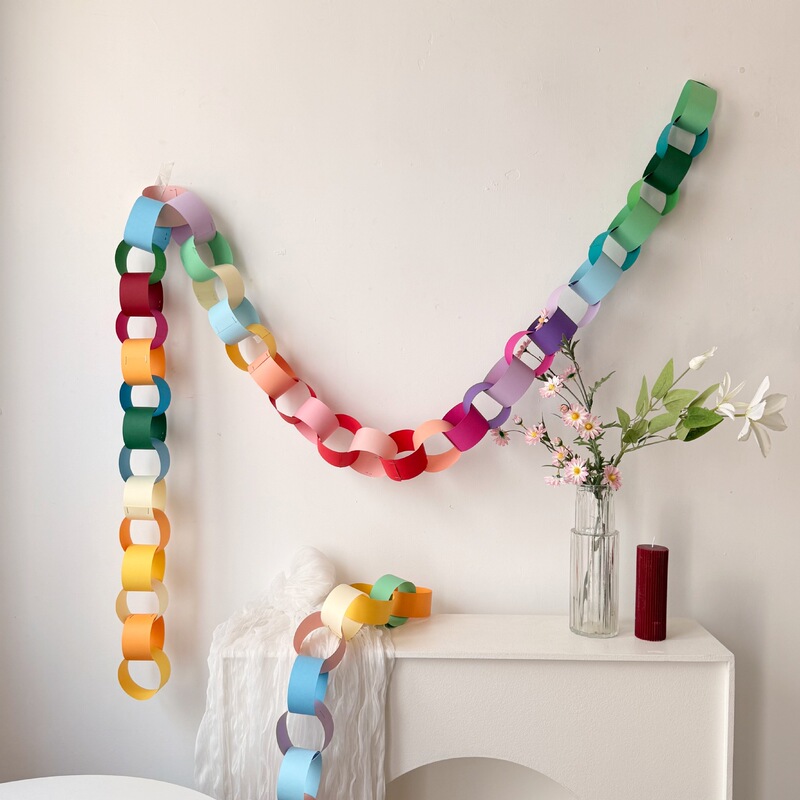 Rainbow Paper Chain Hanging Decorations Nordic Style Children's Room Colorful Paper Strips Kindergarten Early Education Birthday Paper Strip Decorations Rainbow Paper Chain Hanging Decorations Nordic Style Children's Room Colorful Paper Strips Kindergarten Early Education Birthday Paper Strip Decorations