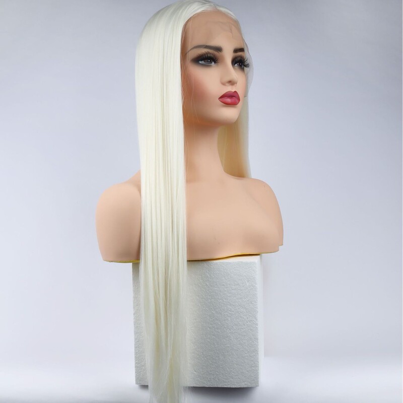 Synthetic Lace Front Wig Cosplay Long Straight Hair High Temperature Silk Synthetic Fiber Front Lace Wig