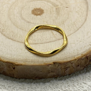 18K Gold Möbius Ring Au750 Gold Non-Moldable Ring Fashionable Versatile Closed Plain Ring Couple Ring Water Shell