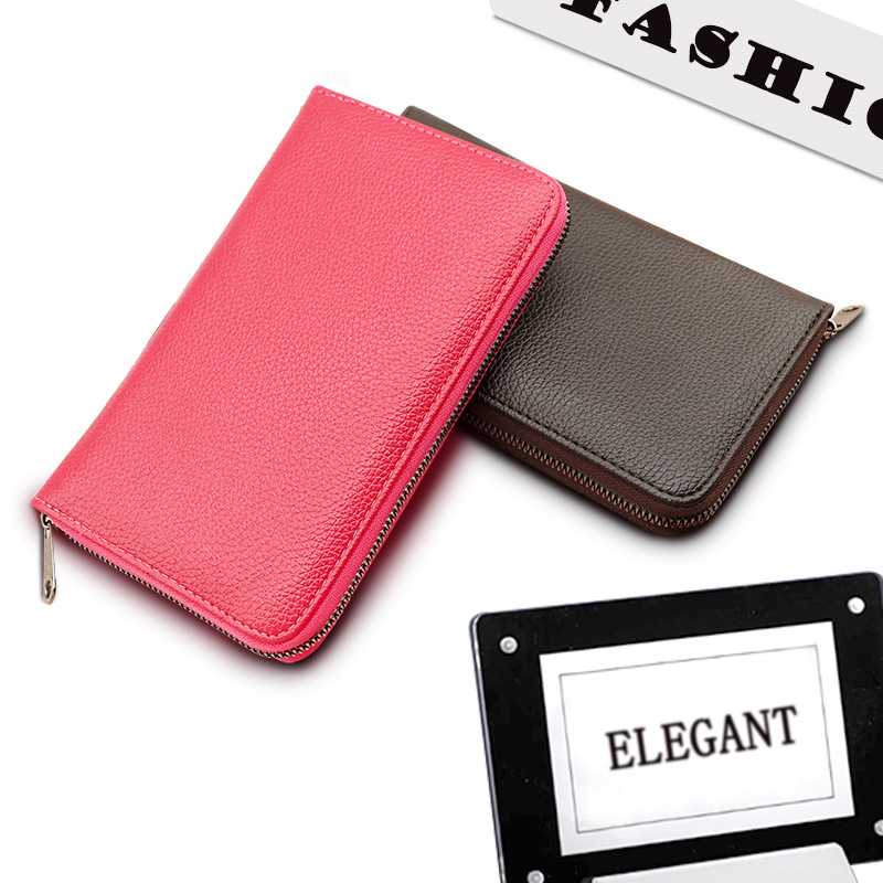 Largo titular de la tarjeta de gran capacidad de las mujeres simple elegante multi-tarjeta de identificación bolsa de conducción titular de la tarjeta de los hombres de negocios titular de la tarjeta pu