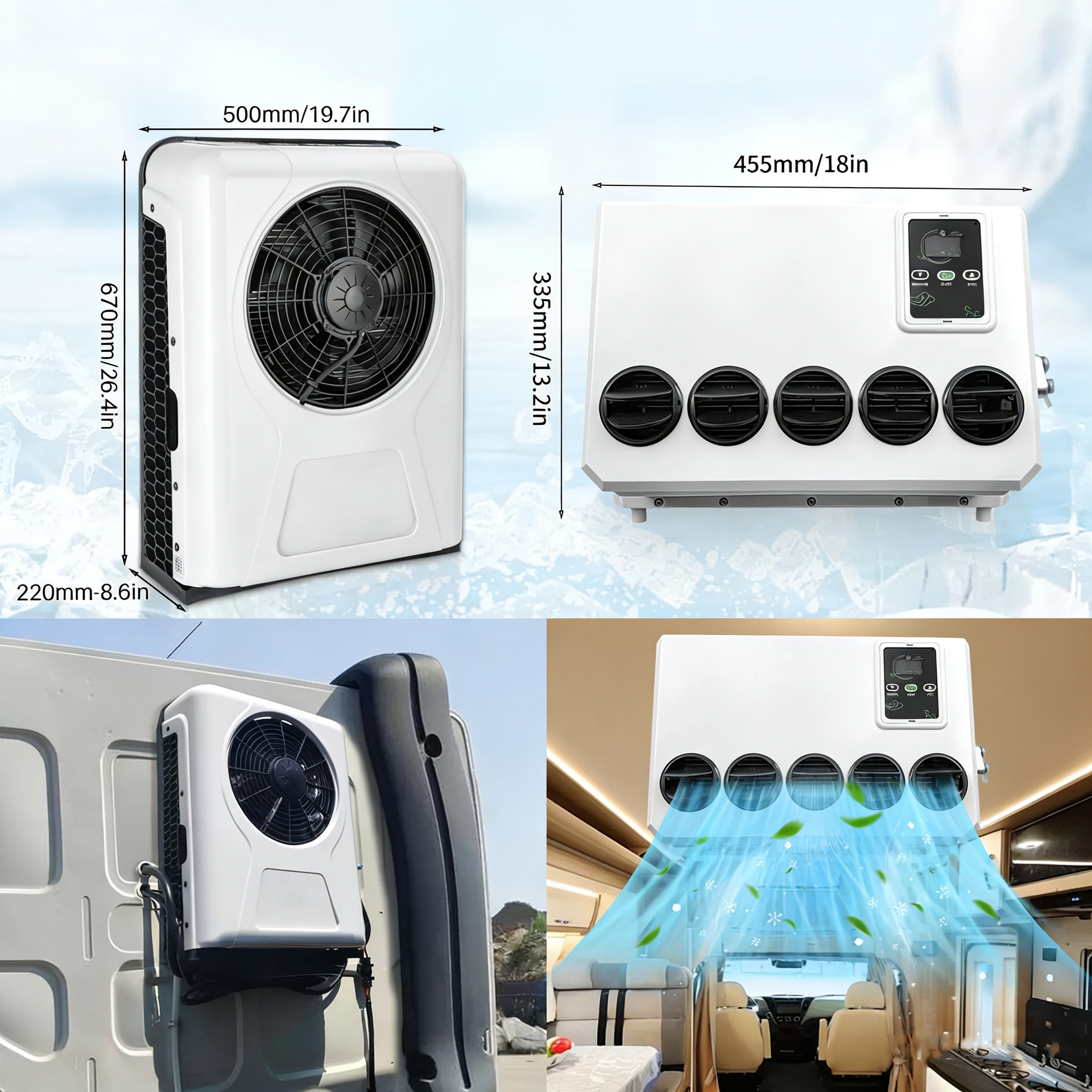 Manufacturer Wholesale Parking Air Conditioner 12V24V Rv Truck Electric Air Conditioner Split Type Vertical Car Air Conditioner