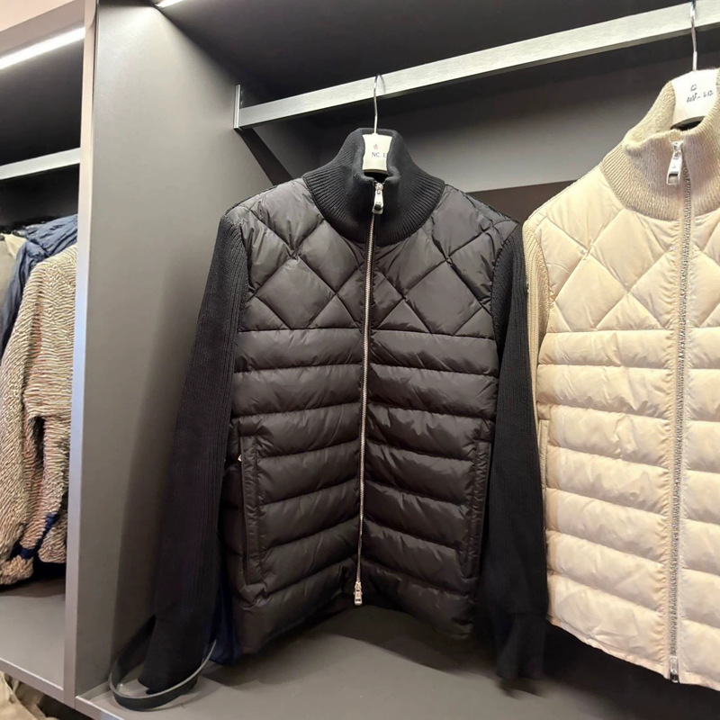 Mengkou high-quality knitted patchwork stand-up collar stylish lightweight short M-brand jacket for both men and women Mengkou high-quality knitted patchwork stand-up collar stylish lightweight short M-brand jacket for both men and women