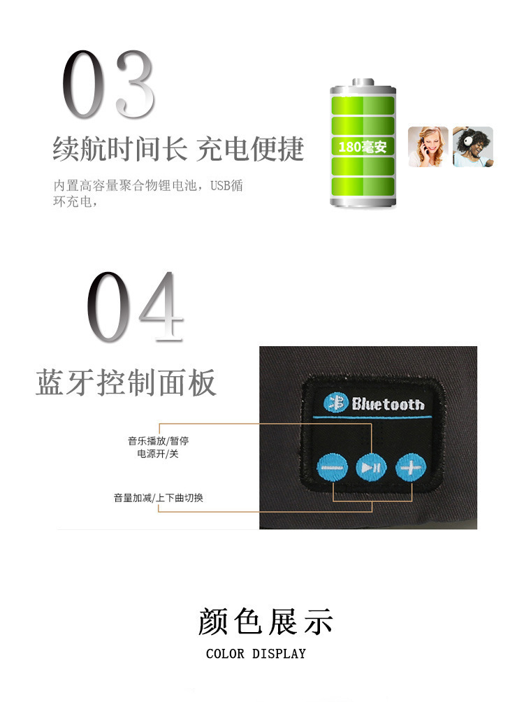 Audio smart Bluetooth headphones, summer sports empty top cap, sun protection and shade cap, men's and women's tennis and baseball caps undefined