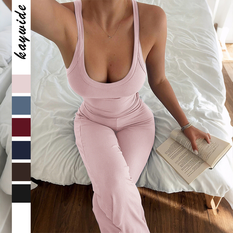 Diyun European and American Style Sports Yoga Camisole Vest Wide-Leg Pants Set Women's Clothing 2025 Autumn and Winter Casual Fashion