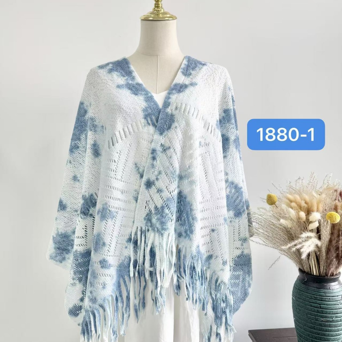 Pure Plant-based Indigo-dyed Blue Cardigan, Hand-dyed, Suitable For Autumn Winter, New Ethnic Style, Multifunctional And_voghion.com