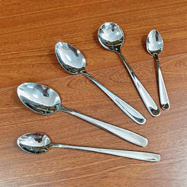 304不锈钢餐具勺子 多用吃饭勺子尖头搅拌冰勺甜品迷你勺圆勺餐勺