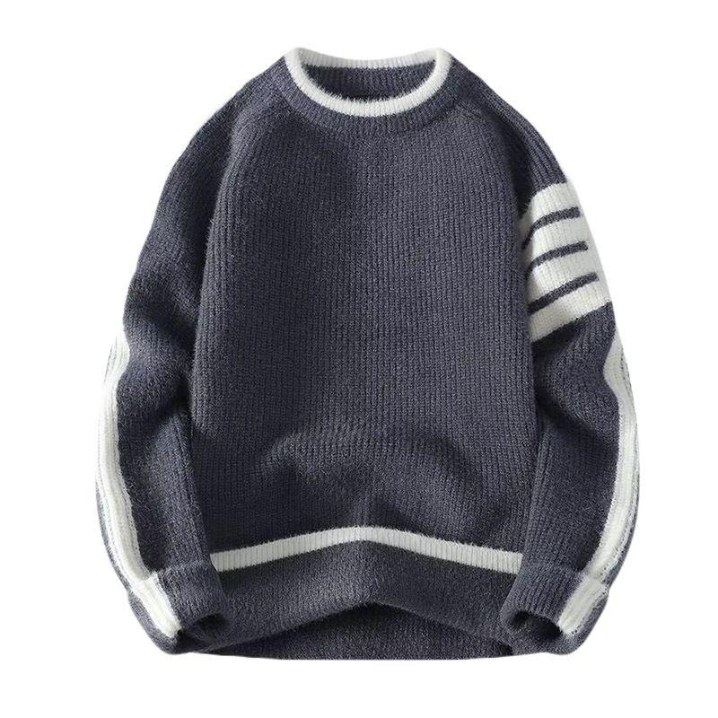 Explosiones transfronterizas de tamaño europeo de cuatro barras a rayas camiseta de punto suéter hombre alto nivel TB fábrica de negocios al por mayor