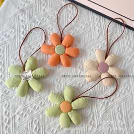 小清新布艺花朵书包挂件可爱小花挂绳装饰韩版创意学生包包小挂饰