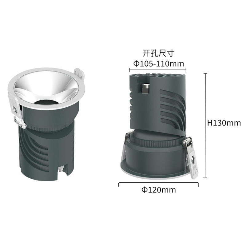 Anti-deslumbrante LED de alta potencia downlight sala de estar dormitorio borde estrecho sin lámpara principal de la colina de la nueva lámpara de punto