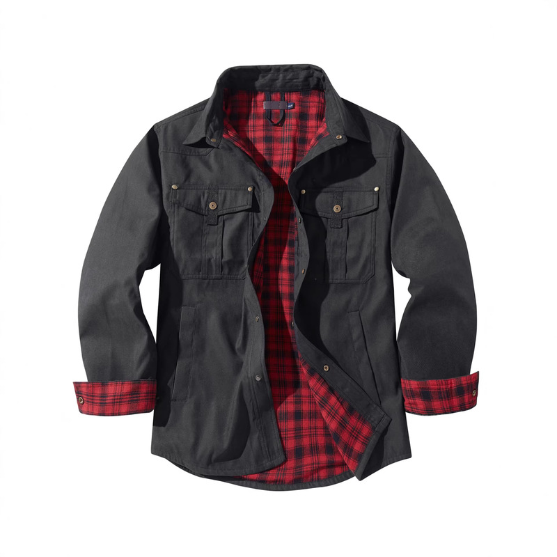 Amazon American Size Men's plus size Laps Plaid Flannel Casual Jacket European American Retro Western Style Jacket