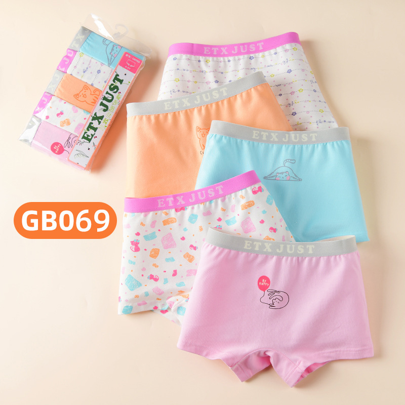 ETX ropa interior para niños 5-pack pantalones cortos de algodón año de nacimiento de la niña boxeadores rojos Año Nuevo cabeza de la ropa interior de los niños