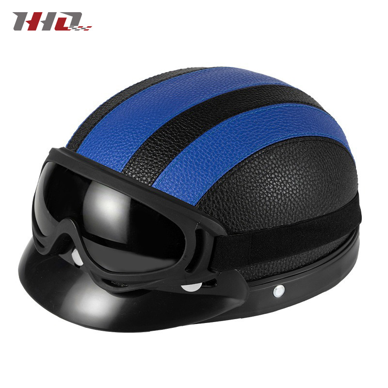 Nuevo casco eléctrico de batería casco de automóvil cuatro estaciones generales para hombres y mujeres otoño y invierno caliente fabricante de medio casco retro