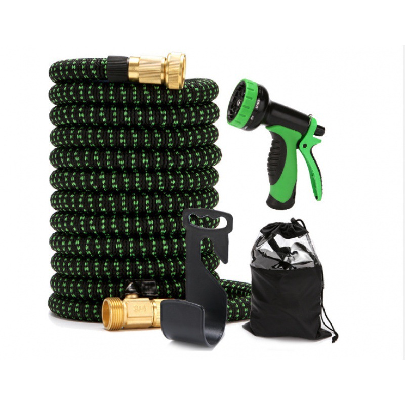 源头厂家 跨境电商美标洗车浇花5倍伸缩水管套装园艺水管洗车水枪