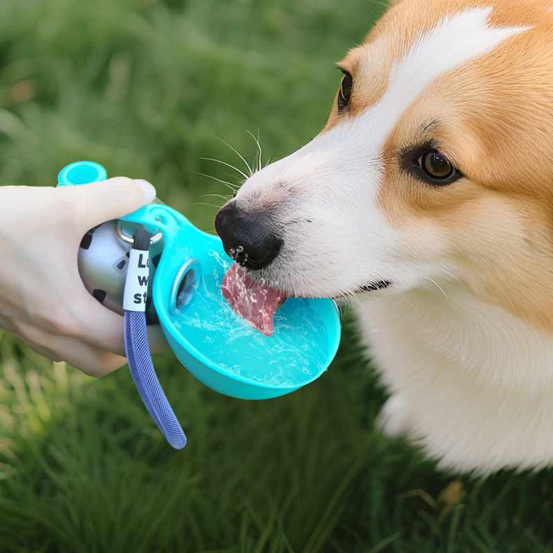 Pet impresión de acero inoxidable hervidor de agua para perros artículos para perros pasear al aire libre integral plegable taza de agua portátil hervidor de agua para mascotas