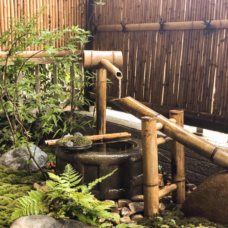 日式庭院造景布置户外惊鹿流水器循环水僧都竹筒竹子竹排禅意摆件