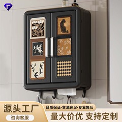 中古风浴室收纳柜壁挂式免打孔卫生间洗厕所多功能墙上多功能置物