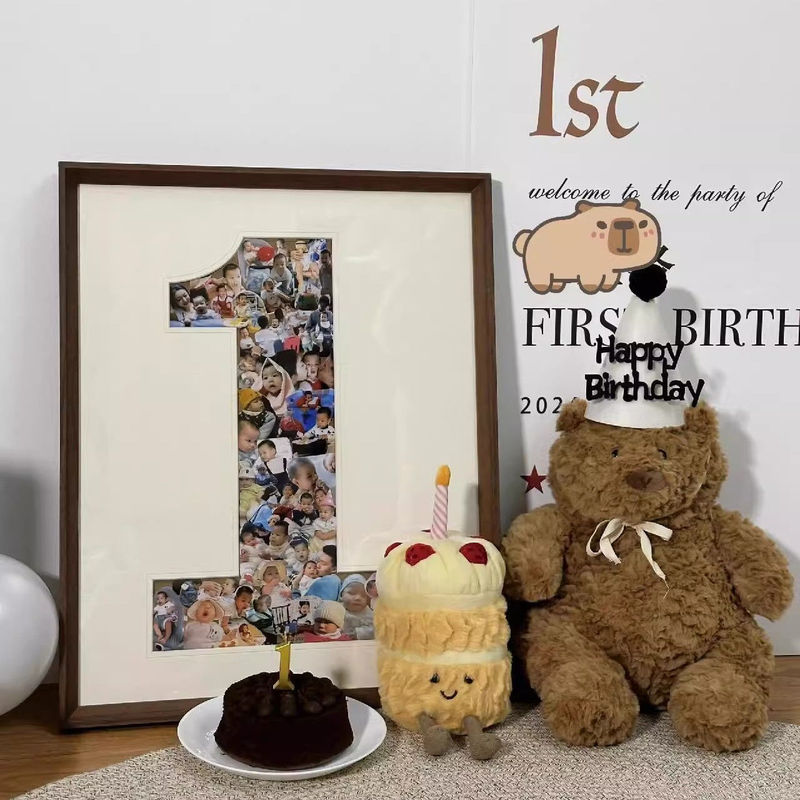 One-Year-Old Baby DIY Photo Frame Photo Album Kidsren's Growth Commemorative Anniversary Number 1 Birthday Gift Puzzle