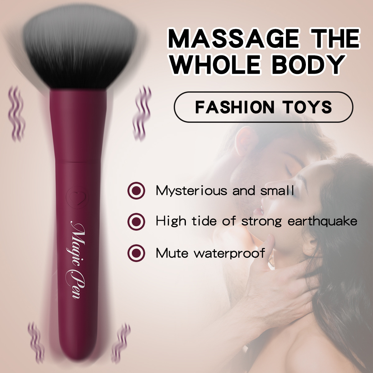 USB Rechargeable Vibrating Foundation Brush Wand, 10 Frequencies, ABS Body, Under 50 dB — detail image 6