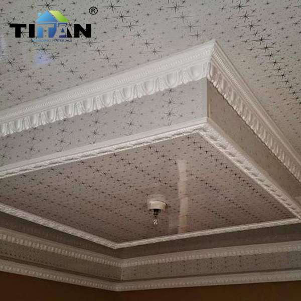 Techo de refuerzo de PVC 7mm * 25cm película de transferencia de grano de madera cóncavo de revestimiento integrado techo hot stamp