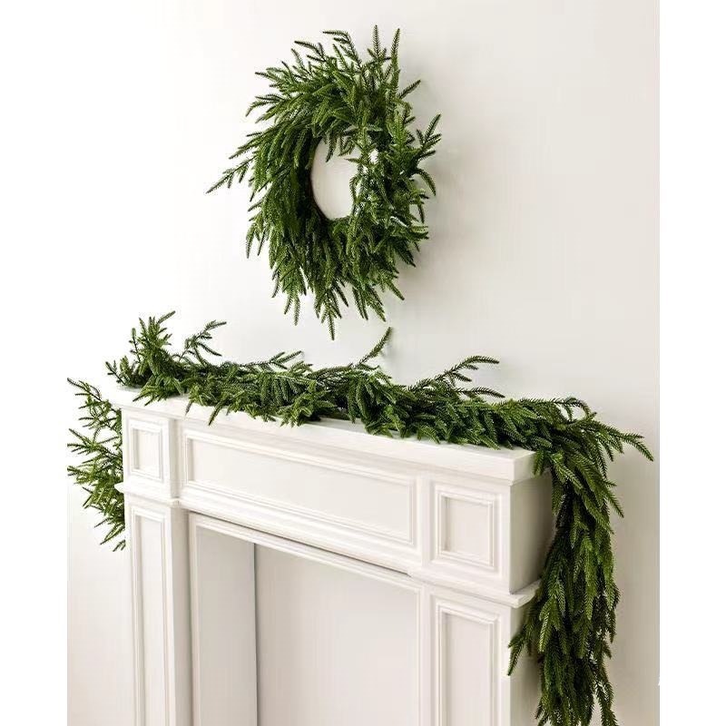 仿真绿植软胶诺福克松藤条婚庆装饰门店装饰圣诞节装饰藤条松针