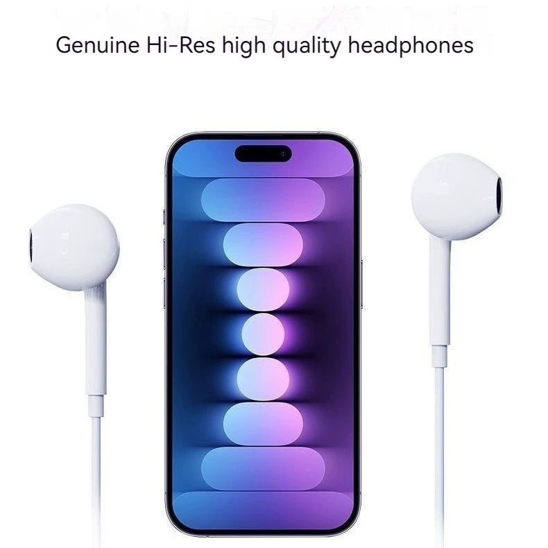 Совместимые с Apple наушники, iPhone 15, проводное управление, Android