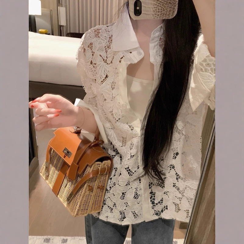 2025年新款秋季小韩版甜美卡通印花简约韩版女潮上衣女蕾丝衬衫女|undefined