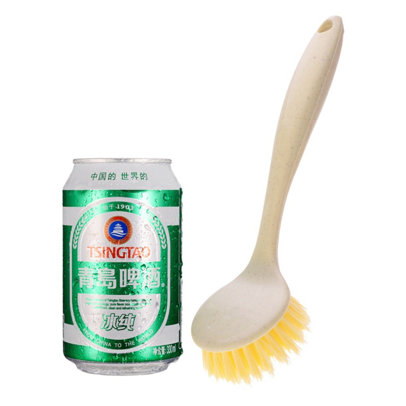 cepillo de limpieza de la estufa colgante de mango largo cepillo de lavado de platos cepillo de panela cepillo de lavado de platos cepillo de paja de trigo cepillo de lavado de panela
