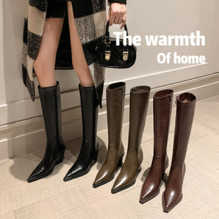 7.5CM���|Ů���Ը��Lѥ�ָ߸��LͲѥ���^Ů�ﶬȫţƤ��Ͳ�Tʿѥ