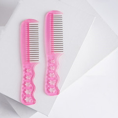Manufacturer wholesale wig steel comb anti-frizz care comb plastic small steel comb wig grooming tool accessories
