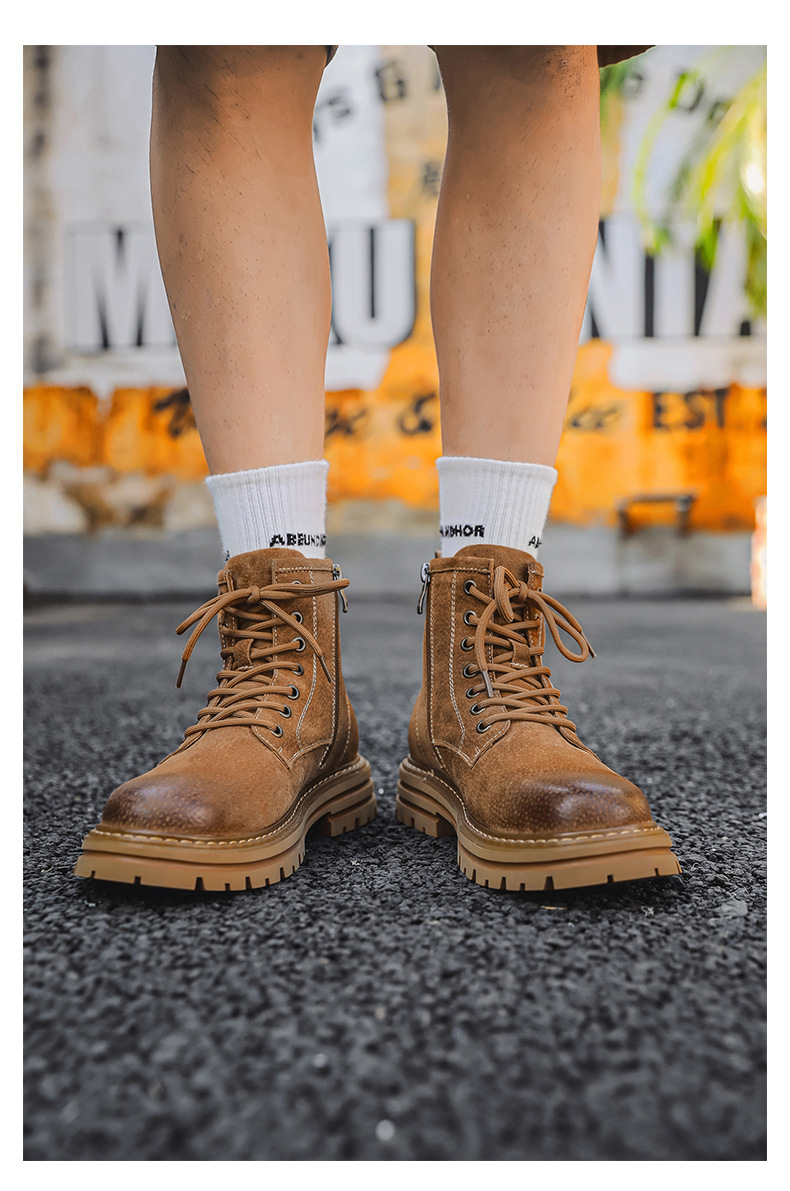 Martin Herren Desert Boots Gelb Englisches Design Arbeitsstiefel_voghion.com
