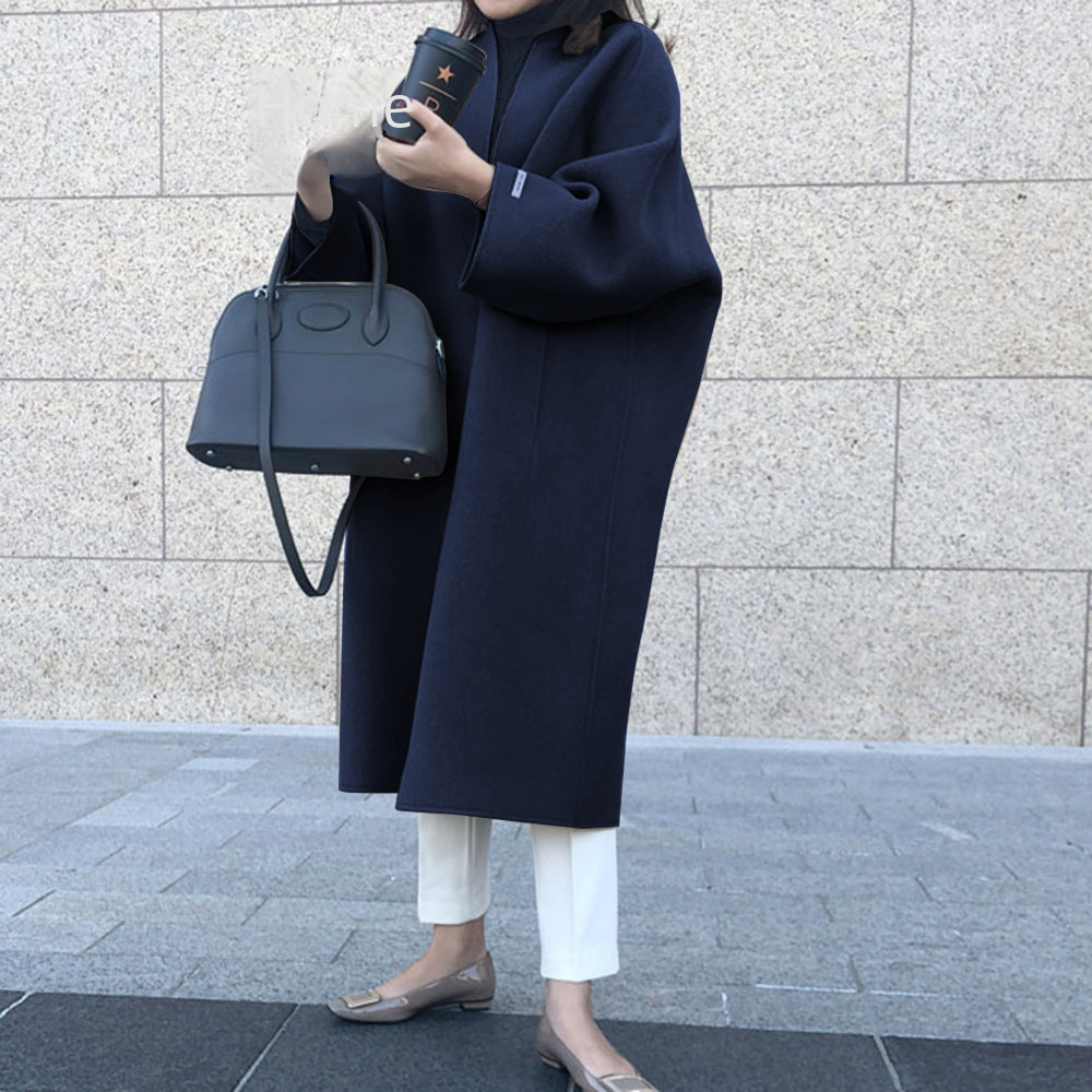 7 Color spot women's coat 2022 winter New temperament coat lengthened solid color straight coat_voghion.com