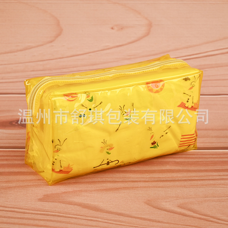 批发彩色印花自立拉链袋旅游便携洗漱包透明化妆品收纳包加印logo