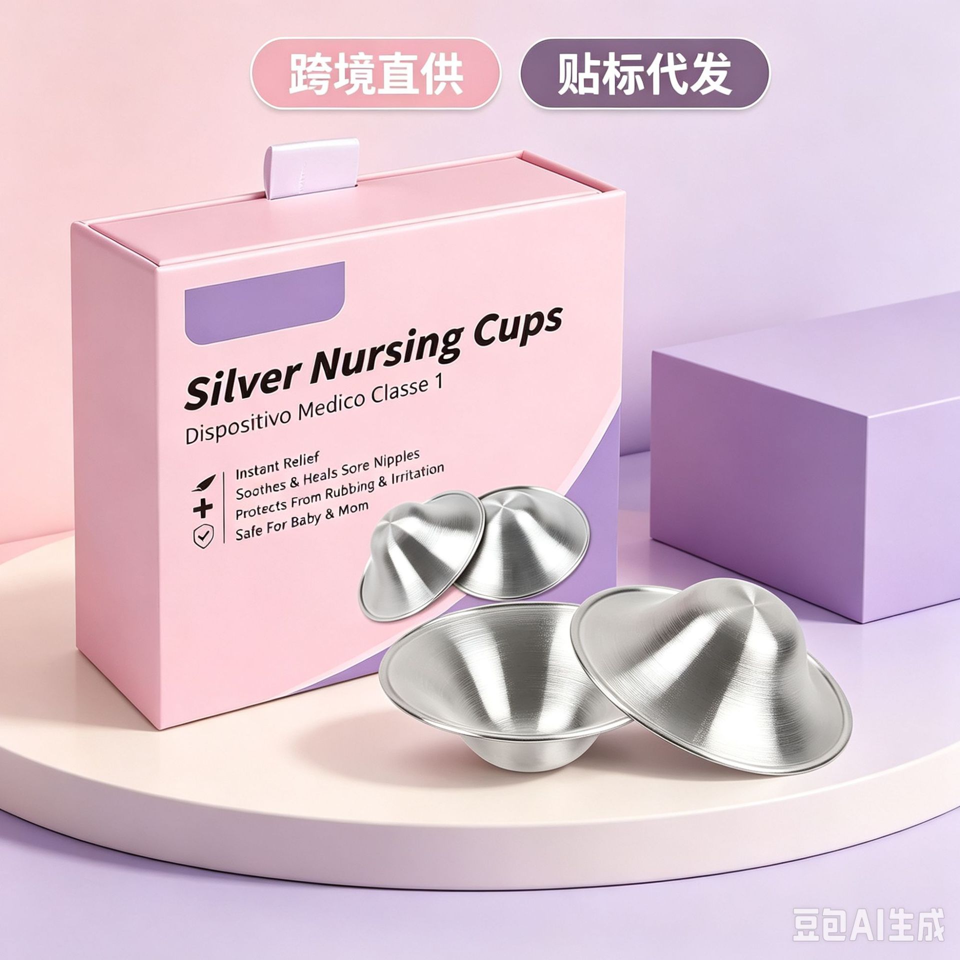 Silver Nursing Cups Silver Plated Cups Nursing Cups Nipple Protectors Soothe Protect Newborn Feeding