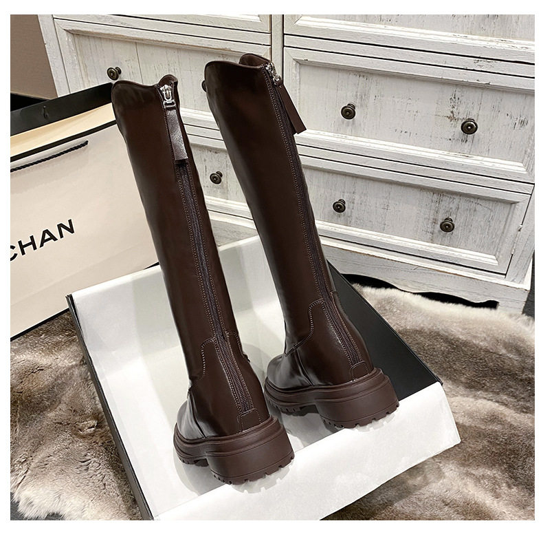 Bốt nữ cao cổ đế dày kiểu dáng thon gọn, gót thô 6–8 cm, phong cách Hàn Quốc — 618-11 màu cà phê, 618-11 màu đen, 618-12 màu cà phê (bên trong tăng 3CM), 618-12 màu đen (bên trong tăng 3CM) chi tiết 30