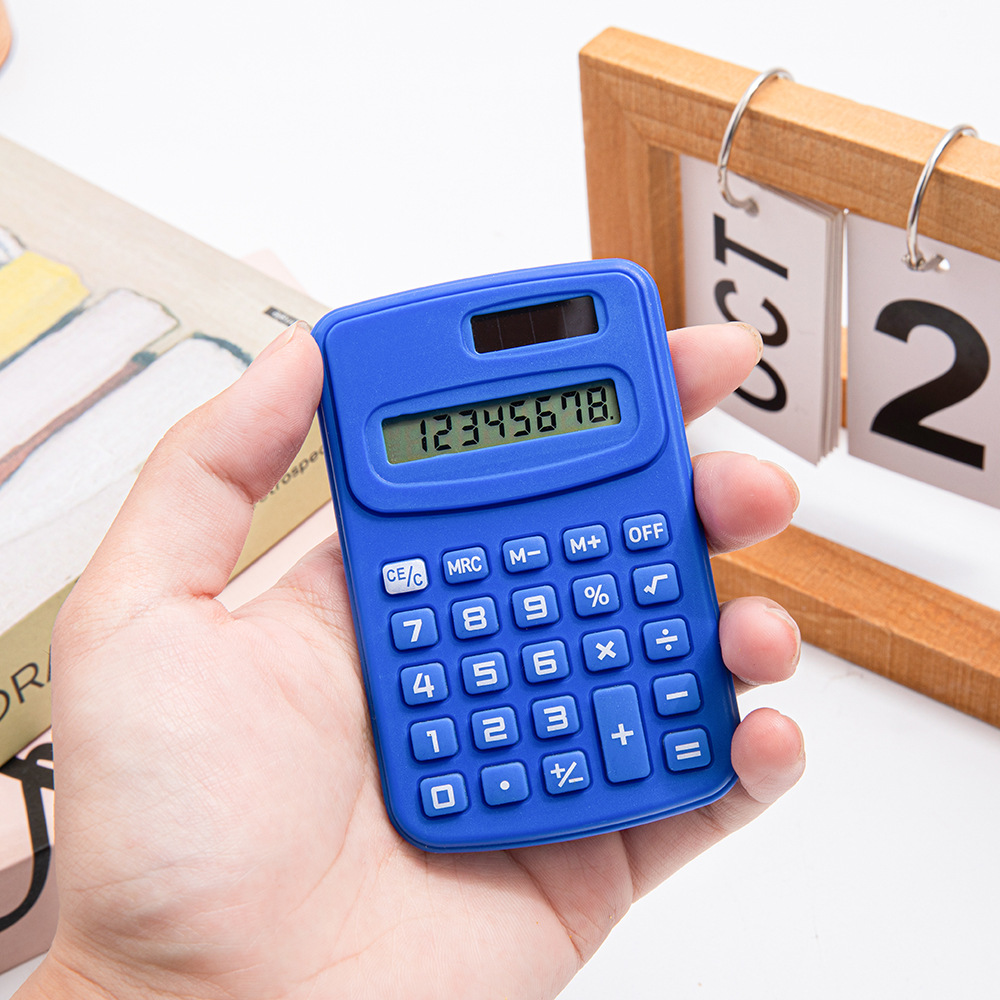Transfronterizos mini palma colorido macarón encantador dibujos animados calculadora portátil LOGO impresión para estudiantes de primaria y secundaria