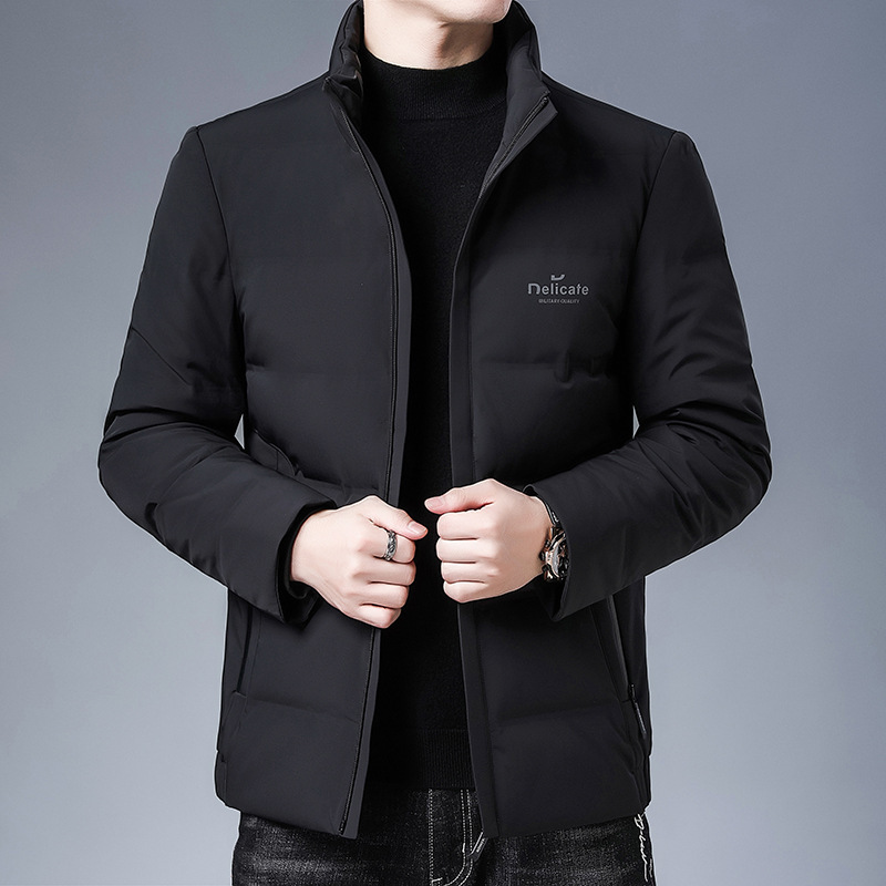 Tommy Trendy Brand High-End White Duck down Short Jacket Men's Winter New down Jacket Stand Collar Thickeneded Warm Clothing