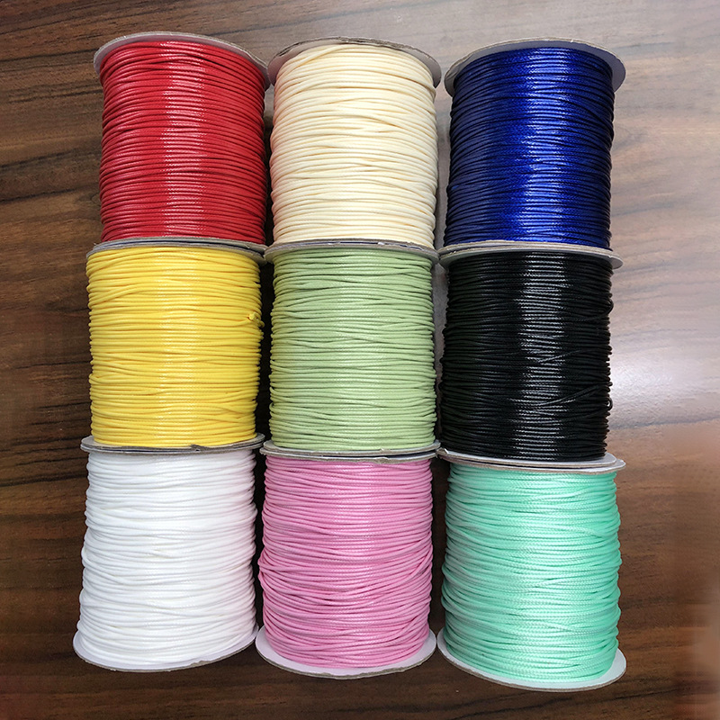 한국 왁스 로프 제조 업체 재고 도매 DIY 수제 컬러 꼰 로프 팔찌 목걸이 로프 의류 액세서리 왁스 라인
