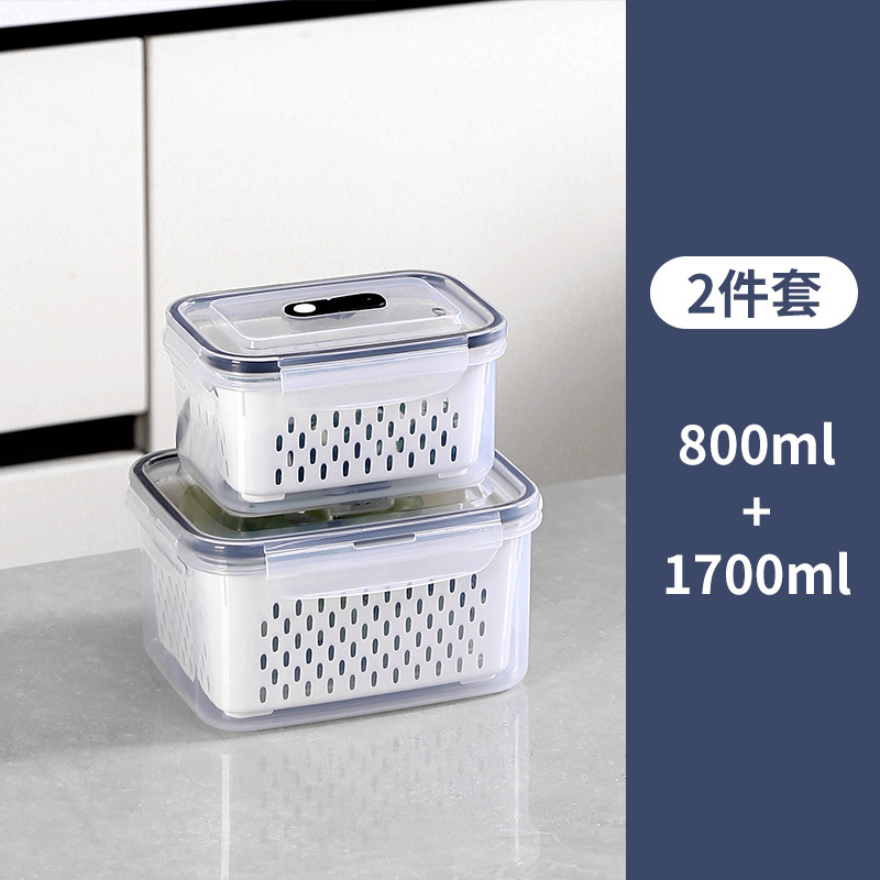 Refrigerador cesto de drenaje caja de preservación rectangular refrigerado sellado de grado de alimentos con cubierta caja de almacenamiento portátil al por mayor