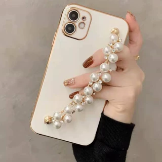 电镀珍珠链适用16Pro Max苹果x手机壳iphone8plus保护套14软壳XR