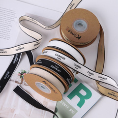 Letter printed plain weave ribbon DIY bow hair accessory floral gift tie band clothing collar hat accessory