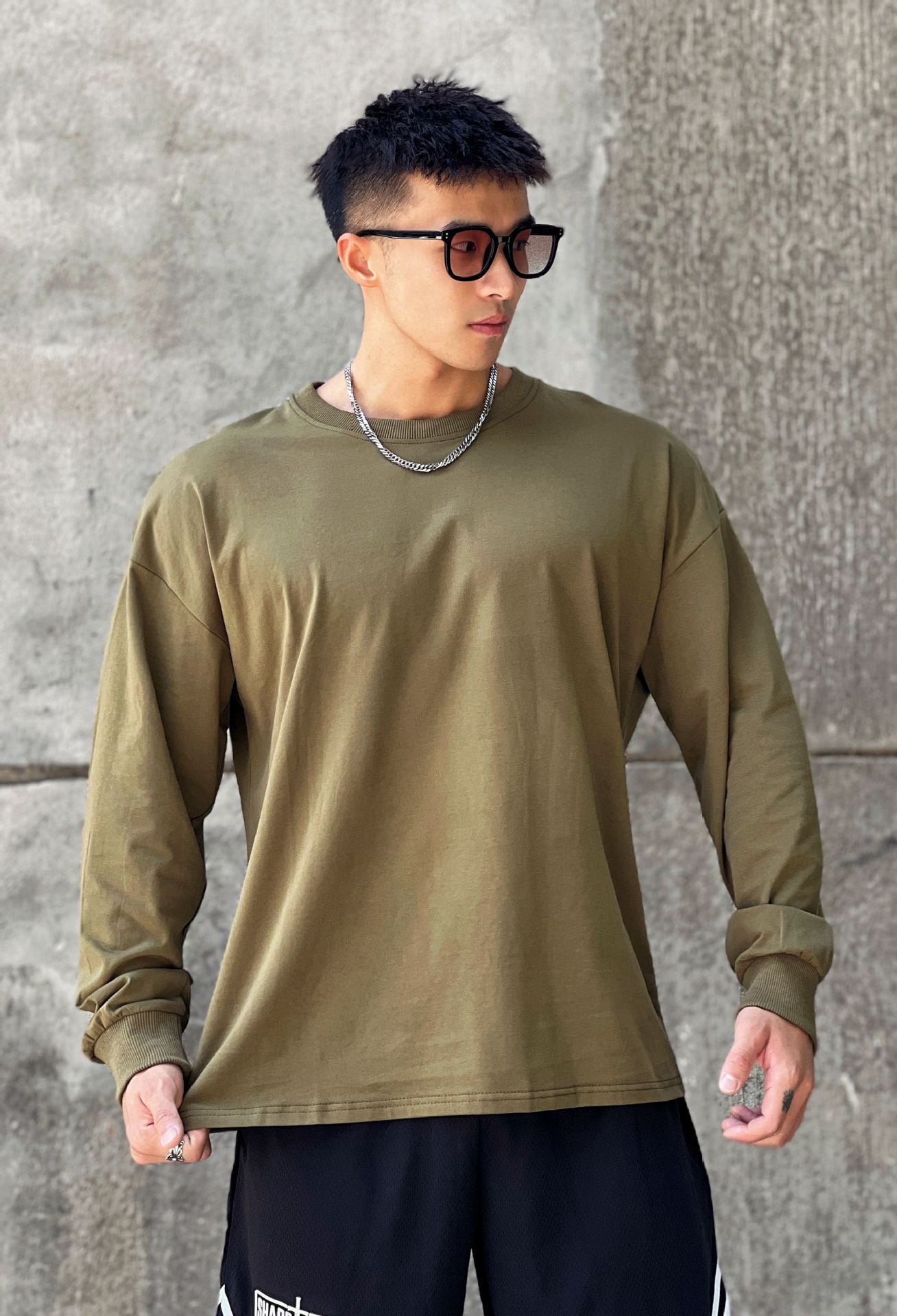 Men's Trendy Loose Fitting Fitness Clothing Long Sleeved T-Shirts Casual Training Sportswear Pullovers Sweatshirts Thin_viptrois.com