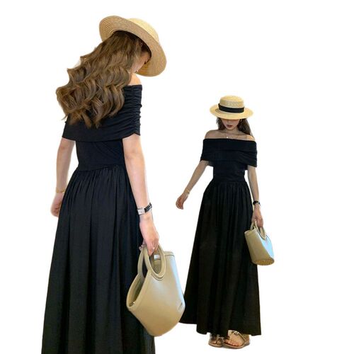 668 Women's Black One-Shoulder Dress 2025 High-End Elegant Shoulder-Strap Body-Con Long Dress Bustier Dress