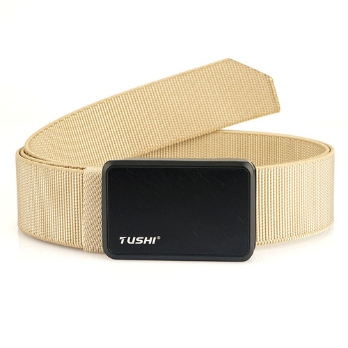 Cross-border hot selling new style aluminum alloy tactical belt elastic woven belt fashionable young men's casual belt